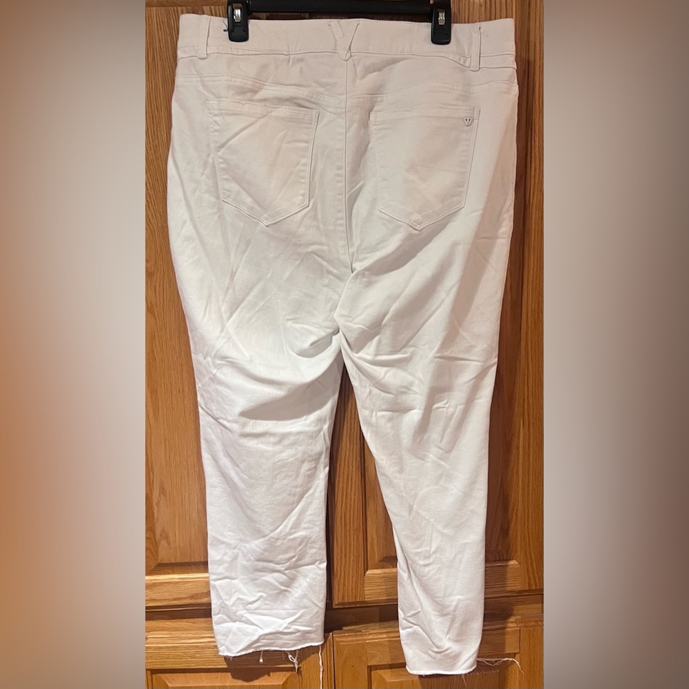 Wit & Wisdom 'Ab'Solution CoolMax High Waist Raw Hem Skinny Jeans White Size 18W - Picture 8 of 10